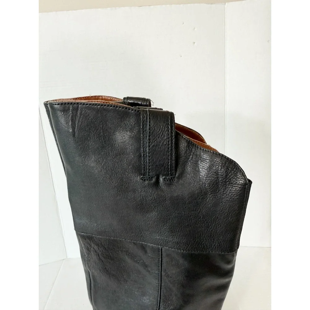 Enzo Angiolini Womens Holdyn Black Leather Over Knee Equestrian Riding Boot 6.5